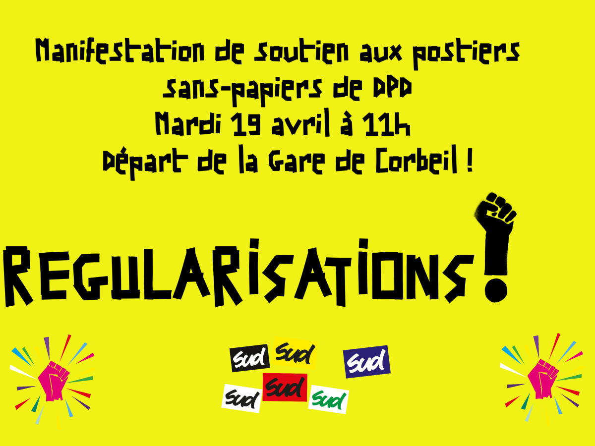 19 avril 2022 – Manifestation de soutien aux postiers sans-papiers de&nbsp;DPD