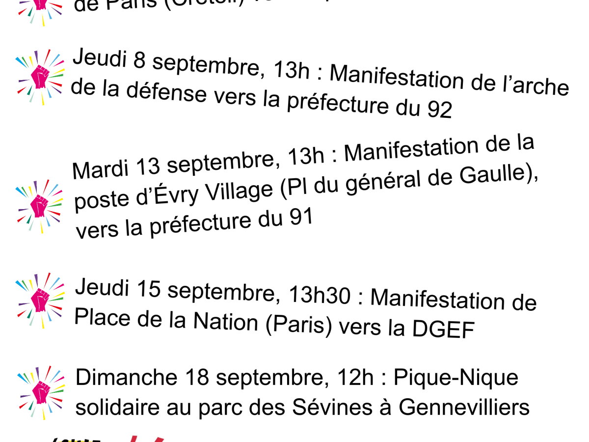 13 septembre 2022 – Manifestation des postiers sans-papiers à&nbsp;Évry