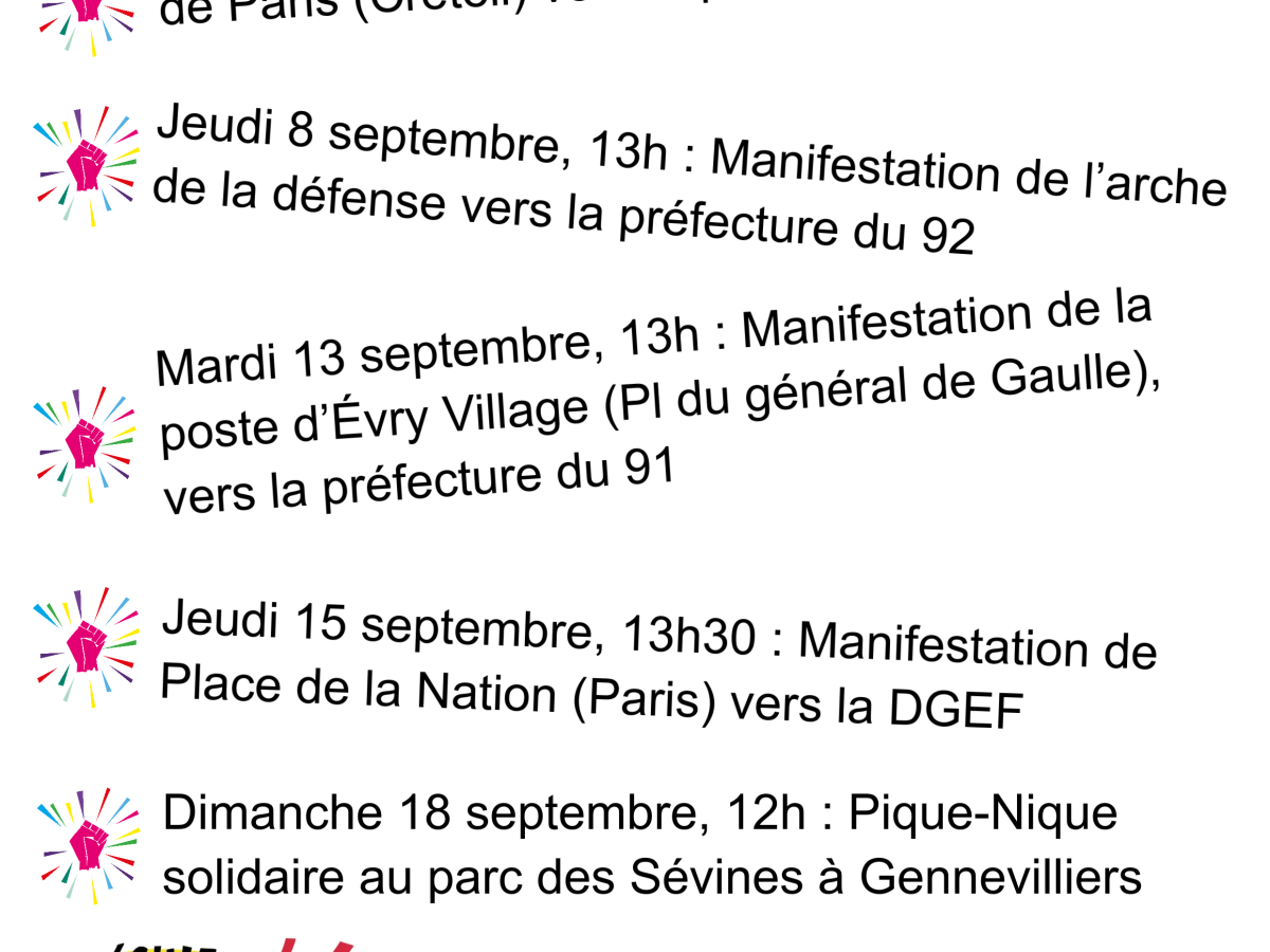 13 septembre 2022 – Manifestation des postiers sans-papiers à Évry