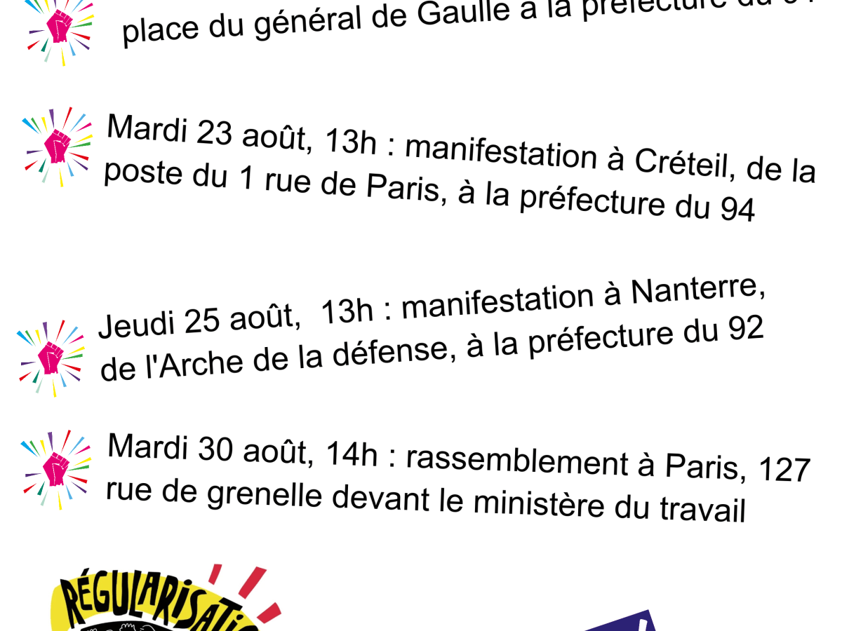 22 août 2022 – Manifestation des postiers sans-papiers à&nbsp;Évry
