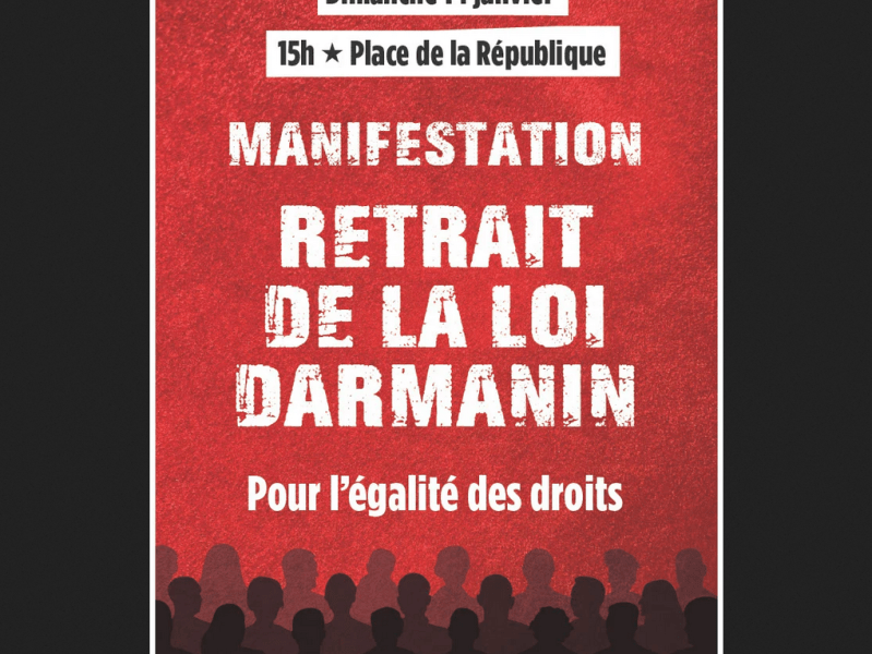 14 janvier 2024 – Manifestation pour le retrait de la loi&nbsp;immigration