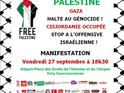 27 septembre 2024 – Manifestation contre le génocide à&nbsp;Gaza