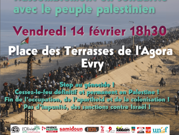 14 février 2025 – Rassemblement en solidarité avec le peuple&nbsp;Palestinien