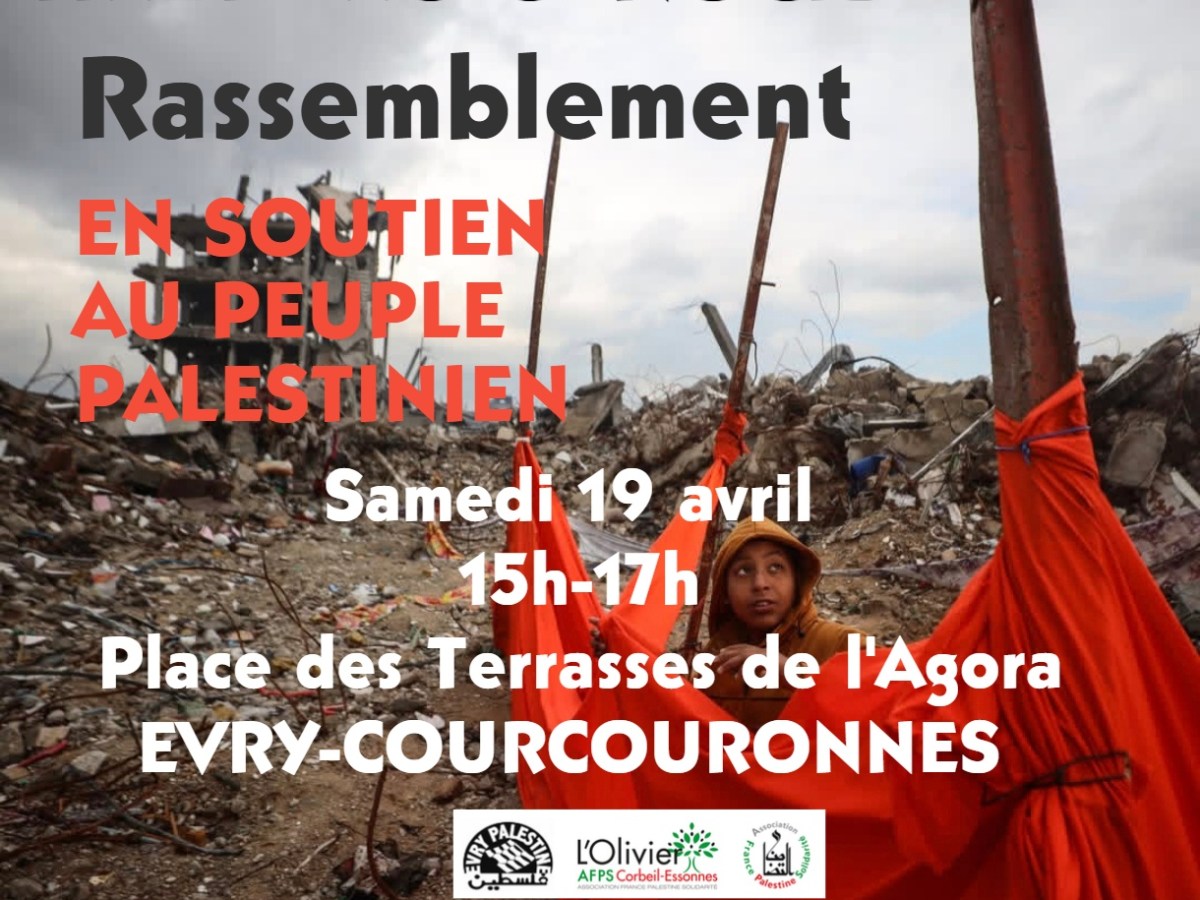 19 avril – Rassemblement pour la&nbsp;Palestine