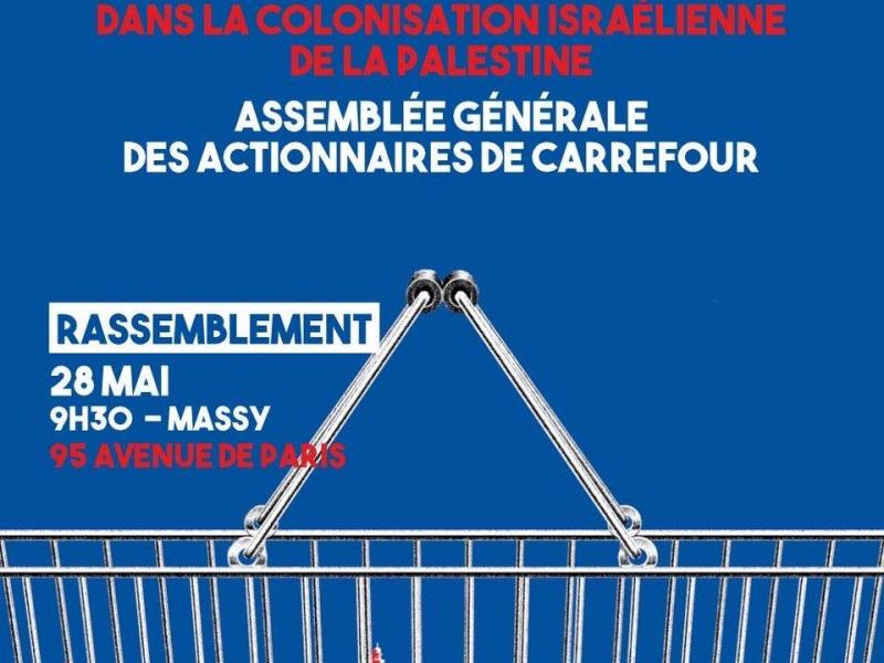 28 mai 2025 – Rassemblement devant le siège de&nbsp;Carrefour