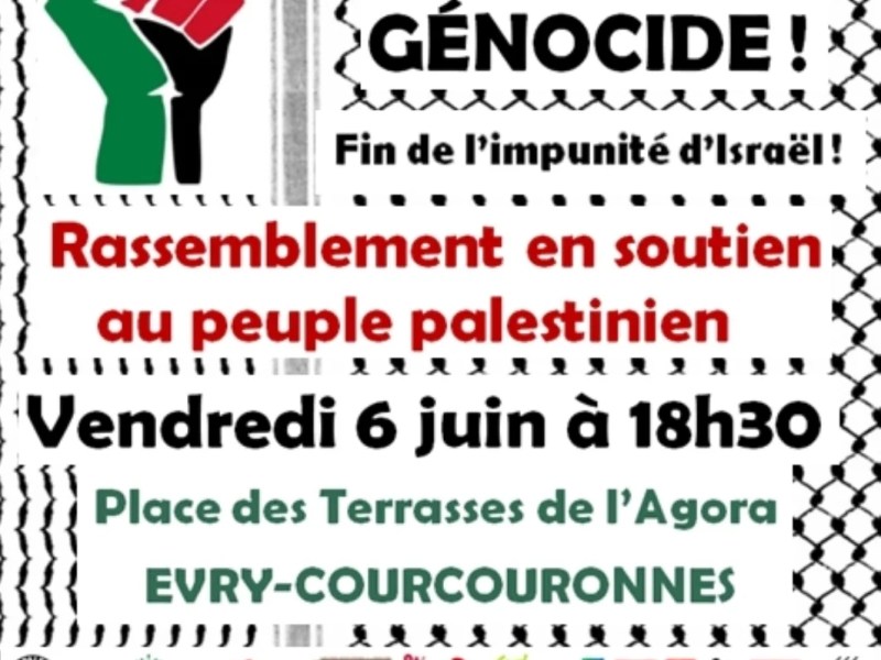 6 juin 2025 – Rassemblement en soutien au peuple&nbsp;Palestinien