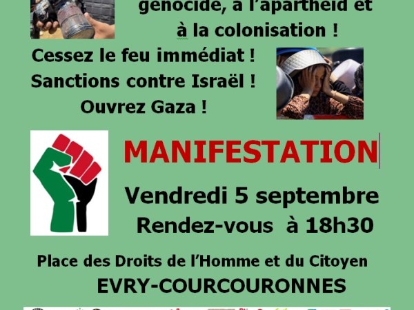 5 septembre 2025 – Manifestation Palestine à&nbsp;Évry