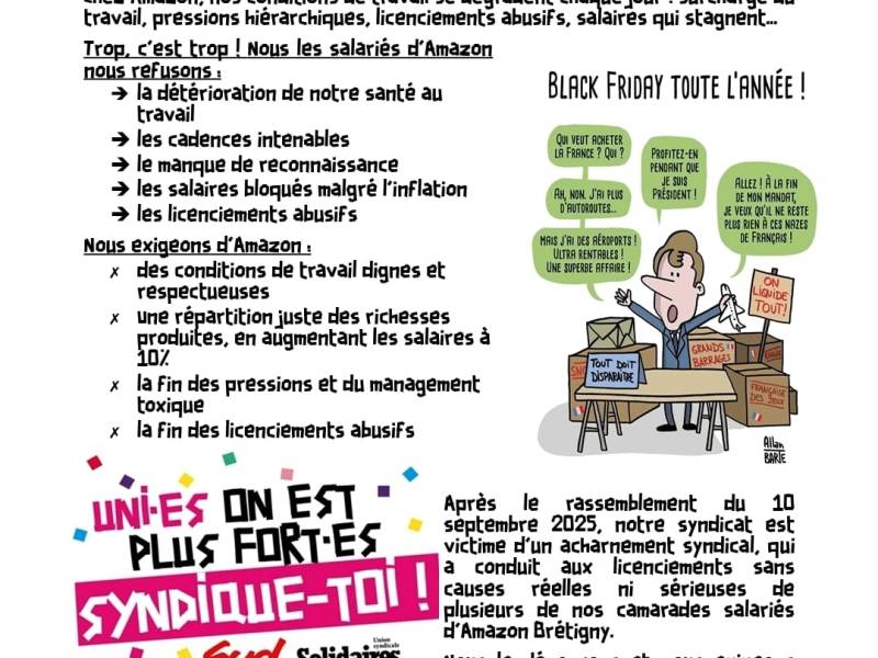 28 novembre 2025 – Rassemblement de soutien aux grévistes&nbsp;d&rsquo;Amazon